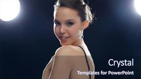  Presentation with black people - Presentation enhanced with beauty jewelry people and luxury concept - beautiful young asian woman with earring over black background and spotlights background and a wine colored foreground