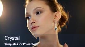  Presentation with black people - Beautiful presentation theme featuring beauty jewelry people and luxury concept - face of beautiful young asian woman with earring over black background and spotlights backdrop and a wine colored foreground