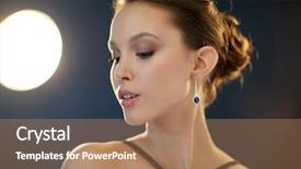  Presentation with black people - Cool new PPT layouts with beauty jewelry people and luxury concept - face of beautiful young asian woman with earring over black background and spotlights backdrop and a coral colored foreground