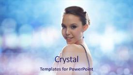  Presentation with blue lights - PPT theme having beauty jewelry people and luxury concept - beautiful young asian woman with earring over blue lights background background and a sky blue colored foreground