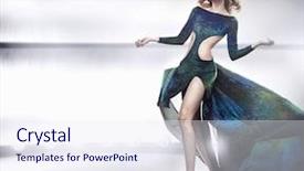  Presentation with dress ethics - Slide set with beauty lady in gorgeous dress background and a  colored foreground