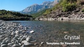  Presentation with southwestern - PPT theme having beauty landscape of vjosa river in southwestern albania background and a dark gray colored foreground