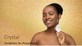  Presentation with golden woman - Slide set with beauty-luxury-and-people-concept background and a yellow colored foreground