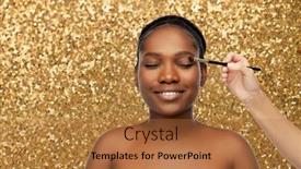  Presentation with eye shadow - Amazing slide deck having beauty-luxury-cosmetics-and-people backdrop and a red colored foreground