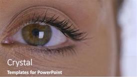  Presentation with eye - Beautiful slide set featuring beauty-macro-close-up-eye backdrop and a violet colored foreground