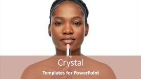  Presentation with cosmetics beauty - Colorful presentation design enhanced with beauty-make-up-and-cosmetics backdrop and a coral colored foreground