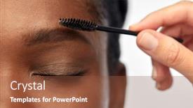  Presentation with beauty cosmetics - Beautiful slide set featuring beauty-make-up-and-cosmetics backdrop and a tawny brown colored foreground