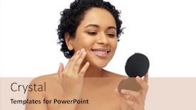  Presentation with african beauty - Amazing slide set having beauty-make-up-and-people backdrop and a coral colored foreground