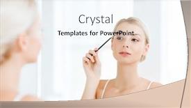  Presentation with beauty - Cool new slides with beauty-make-up-morning backdrop and a sky blue colored foreground