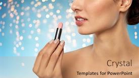  Presentation with beauty cosmetics - Slide deck consisting of beauty-makeup-and-cosmetics-concept background and a coral colored foreground