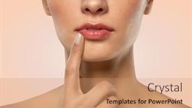  Presentation with beauty makeup - Theme featuring beauty-makeup-and-people-concept background and a coral colored foreground