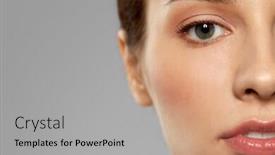  Presentation with beauty makeup - Presentation theme with beauty-makeup-and-vision-concept background and a light gray colored foreground