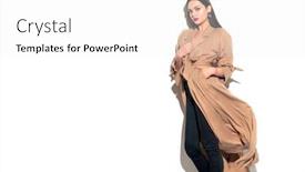  Presentation with girl model - Colorful slide set enhanced with beauty-model-girl-posing backdrop and a white colored foreground