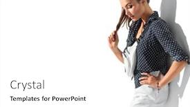  Presentation with fashion accessories - Presentation theme with beauty-model-girl-posing background and a white colored foreground