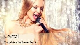  Presentation with girl model - PPT theme consisting of beauty model girl singer background and a lemonade colored foreground