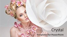  Presentation with girl model - Colorful slide deck enhanced with beauty model girl with beautiful backdrop and a soft green colored foreground