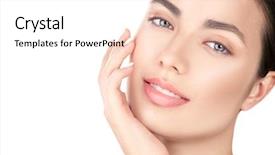  Presentation with cleansing - Audience pleasing PPT theme consisting of beauty model young woman youth backdrop and a sky blue colored foreground