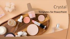 Presentation with eucalyptus - PPT layouts with beauty-natural-cosmetics-and-make background and a coral colored foreground