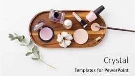  Presentation with eucalyptus - PPT theme enhanced with beauty-natural-cosmetics-and-make background and a white colored foreground
