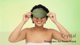  Presentation with green beauty - Presentation theme with beauty-nature-and-people-concept background and a coral colored foreground