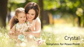 Presentation with happy life - Amazing PPT layouts having beauty nature scene with family backdrop and a blonde colored foreground