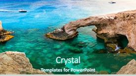  Presentation with napa - Beautiful PPT theme featuring beauty of cyprus arch bridge backdrop and a ocean colored foreground