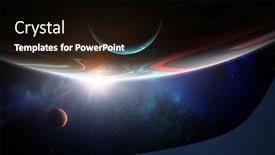  Presentation with galaxy - Presentation theme having beauty of galaxy mixed media background and a black colored foreground