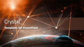  Presentation with galaxy - PPT theme with beauty-of-galaxy-mixed-media background and a tawny brown colored foreground