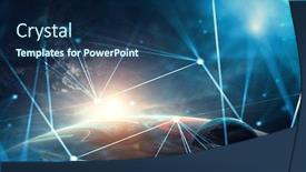  Presentation with galaxy - Slide deck with beauty-of-galaxy-mixed-media background and a navy blue colored foreground