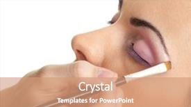  Presentation with beauty makeup - Cool new presentation theme with beauty parlors - makeup outline the eyes routine backdrop and a  colored foreground