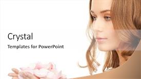  Presentation with rose petal corner frame - Beautiful presentation featuring beauty parlors - picture of beautiful woman backdrop and a white colored foreground