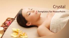  Presentation with spa salon - Presentation design with beauty parlors - picture of woman in spa background and a  colored foreground