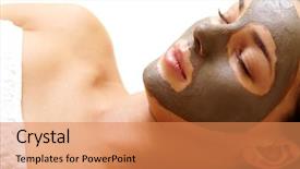  Presentation with stress free zone totally relaxed - Presentation theme with beauty parlors - relaxed girl having pore cleaning background and a coral colored foreground