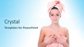  Presentation with group of three young girl - Cool new slide set with beauty parlors - spa young pretty girl backdrop and a  colored foreground