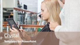  Presentation with boats digital - Colorful PPT theme enhanced with beauty parlors - young woman looking at digital backdrop and a coral colored foreground