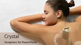  Presentation with beauty salon - Cool new PPT layouts with chemistry - dna molecules on abstract backdrop and a ocean colored foreground.