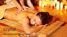  Presentation with spa - PPT theme with bouquet of beautiful roses on background and a mint green colored foreground