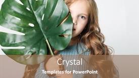  Presentation with blue flower - Slide set consisting of beauty-people-and-fashion-concept background and a coral colored foreground