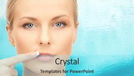  Presentation with water ripple - Audience pleasing presentation design consisting of herpes - beauty people and health concept backdrop and a arctic colored foreground