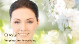  Presentation with green beauty - Presentation design featuring green blooming garden background background and a soft green colored foreground