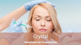  Presentation with beautician - Beautiful presentation theme featuring beauty people and plastic surgery backdrop and a coral colored foreground