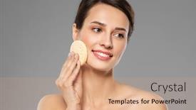  Presentation with skincare - Audience pleasing presentation design consisting of beauty-people-and-skincare-concept backdrop and a coral colored foreground