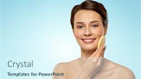  Presentation with skincare - PPT theme with beauty-people-and-skincare-concept background and a cool aqua colored foreground