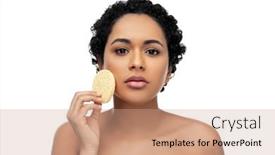 Presentation with african beauty - Colorful presentation design enhanced with beauty-people-and-skincare-concept backdrop and a coral colored foreground