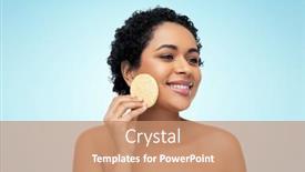  Presentation with skincare - Colorful PPT theme enhanced with beauty-people-and-skincare-concept backdrop and a coral colored foreground