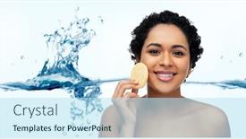  Presentation with african beauty - PPT theme consisting of beauty-people-and-skincare-concept background and a sky blue colored foreground