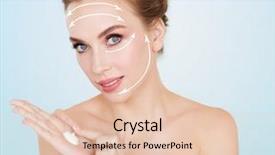  Presentation with anti age - Colorful presentation design enhanced with beauty people anti-age backdrop and a  colored foreground