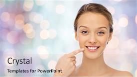  Presentation with dental hygiene - PPT theme featuring beauty people dental care background and a lemonade colored foreground