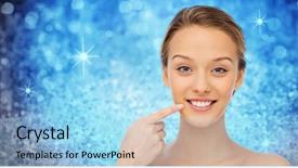  Presentation with blue lights - Theme enhanced with beauty people and health concept background and a light blue colored foreground