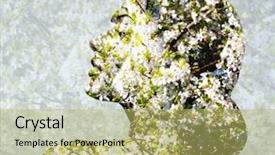  Presentation with tree silhouette - Amazing slide deck having floral pattern and double exposure backdrop and a yellow colored foreground